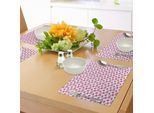 Tovagliette Abakuhaus, Illustrazione Disegnata E Abbozzata A Mano Di Fiori E Boccioli Di Magnolia In Fiore, Tiscjdeco In Tessuto Resistente Al Colore Per La Sala Da Pranzo E La Cucina, Magenta Bianco Rosa