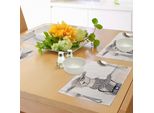 Tovagliette Abakuhaus Con Animali, Lama Con Sciarpa E Occhiali Hipster Animale Su Sfondo Beige A Pois, Decorazione Da Tavola In Tessuto Resistente Ai Colori Per La Sala Da Pranzo E La Cucina, Multicolore