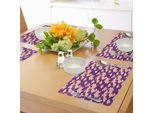 Tovagliette Asiatiche Abakuhaus, Batik Indonesiano Con Motivi Astratti A Spirale, Design Hippie BohéMien, Decorazioni Da Tavola In Tessuto Resistente Al Lavaggio Per La Sala Da Pranzo E La Cucina, Rosso Cinabro, Viola E Bianco.