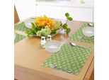 Abakuhaus Tovagliette Astratte, Figure Di Mele Disposte Su Sfondo A Pois Verdi, Decorazioni Da Tavola In Tessuto Resistente Al Lavaggio Per La Sala Da Pranzo E La Cucina, Verde Marrone Bianco