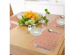 Abakuhaus Tovagliette Con Conchiglie, Disegnate Con Colori Caldi Cavallucci Marini, Stelle Marine, Capesante E Murici, Tiscjdeco In Tessuto Resistente Al Lavaggio Per La Sala Da Pranzo E La Cucina, Siena Arancione Chiaro Ruggine