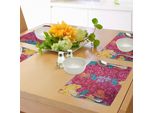 Tovagliette Asiatiche Abakuhaus, Fiori Colorati Nello Stile Della Stampa Tradizionale Orientale Batik Balinese, Tovagliette Decorative In Tessuto Resistente Al Lavaggio Per La Sala Da Pranzo E La Cucina, Multicolore