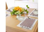 Abakuhaus Tovagliette Marroni E Bianche, Decorazioni Batik Etniche Giavanesi, Piastrelle Culturali Vintage, Tiscjdeco In Tessuto Resistente Al Colore Per La Sala Da Pranzo E La Cucina, Bianco E Marrone
