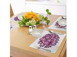 Tovagliette Abakuhaus, Fai Di Più Ciò Che Ti Rende Felice, Slogan Con Sfondo A Pennellate Acquerellate, Tiscjdeco In Tessuto Resistente Al Lavaggio Per La Sala Da Pranzo E La Cucina, Viola E Rosa