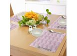 Abakuhaus Tovagliette Con Motivi Floreali Di Ciliegio, Fiori Sovrapposti Disegnati A Mano, Fantasia Primaverile, Decorazioni Da Tavola In Tessuto Resistente Al Lavaggio Per La Sala Da Pranzo E La Cucina, Rosa Secca E Rosa Chiaro