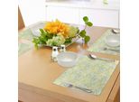 Tovagliette Abakuhaus Con Motivo Limoni, Disegno Misto Limoni E Lime Realizzato A Mano, Decorazione Da Tavola In Tessuto Resistente Ai Colori Per La Sala Da Pranzo E La Cucina, Giallo, Verde, Verde Felce E Bianco.