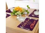 Abakuhaus Tovagliette Outsider, Tipografia Artistica Motivazionale Con Citazione Outsider Per Tema Hipster Subculture, Tessuto Lavabile E Resistente Al Lavaggio Per Sala Da Pranzo E Cucina, Rosso Cinabro, Senape E Viola