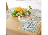 Abakuhaus Tovagliette Con Parole Divertenti, Cornice Fresca Con Fiori Acquerellati E Una Frase Ispiratrice Sulla Saggezza Di Vita, Decorazioni Da Tavola In Tessuto Resistente Ai Colori Per La Sala Da Pranzo E La Cucina, Multicolore