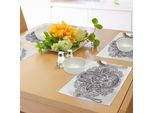 Tovagliette Abakuhaus Hamsa, Motivi Etnici Disegnati A Mano Dal Medio Oriente, Stile Folkloristico Sketch Style Swirls, Tiscjdeco In Tessuto Resistente Al Lavaggio Per La Sala Da Pranzo E La Cucina, Marrone Scuro E Bianco