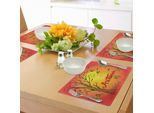 Tovagliette Abakuhaus Autunno, Paesaggio Autunnale Disegnato A Mano Con Una Citazione, Illustrazione Stagionale Dai Colori Caldi, Tiscjdeco In Tessuto Resistente Ai Colori Per La Sala Da Pranzo E La Cucina, Multicolore