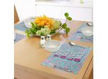 Tovagliette Abakuhaus Yolo, Forme Astratte In Colori Pastello Con Citazioni Motivazionali Sulla Libertà, Decorazioni Da Tavola In Tessuto Resistente Al Lavaggio Per La Sala Da Pranzo E La Cucina, Rosa Chiaro, Azzurro, Lilla.