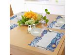Abakuhaus Tovagliette Notte Stellata, Punti Artistici Wave Design Con Pennellate Ad Acquerello Ispirazioni Nautiche, Tiscjdeco In Tessuto Resistente Al Colore Per La Sala Da Pranzo E La Cucina, Multicolore