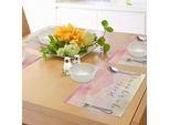 Abakuhaus Ciao Splendidi Tovagliette, Sfumature Rosa Acquerellate Con Gocce Sparse, Sfondo Stimolante, Citazione, Tovaglietta Decorativa In Tessuto Resistente Ai Colori Per La Sala Da Pranzo E La Cucina, Multicolore
