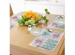 Abakuhaus Tovagliette, Citazioni Di San Valentino E Cuori Su Sfondo A Strisce Grunge, Decorazioni Da Tavola In Tessuto Resistente Ai Colori Per La Sala Da Pranzo E La Cucina, Grigio Antracite Rosa Chiaro Seafoam
