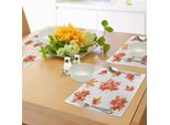 Abakuhaus Tovagliette, Effetto Acquerello, Motivo Foglie D'acero Autunnali, Fogliame Canadese, Tiscjdeco In Tessuto Resistente Al Lavaggio Per Sala Da Pranzo E Cucina, Arancione Scuro, Arancione, Giallo