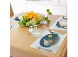 Abakuhaus Tovagliette Per Bambini, Wolf Captain Naviga Nell'oceano Tema Nautico Cartone Animato Con Sole Sorridente, Tiscjdeco In Tessuto Resistente Ai Colori Per La Sala Da Pranzo E La Cucina, Multicolore
