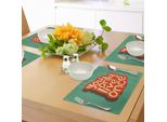 Tovagliette Abakuhaus Yolo, Citazione Di Ispirazione Retrò "Vivi Solo Una Volta"", Sfondo Verde Con Scritta, Decorazione Da Tavola In Tessuto Resistente Al Lavaggio Per La Sala Da Pranzo E La Cucina, Giallo Chiaro Seafoam Orange"