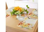 Tovagliette Abakuhaus Autunno, Motivo Foglie Volanti Su Sfondo Bokeh Autumn Nature, Tiscjdeco In Tessuto Resistente Al Lavaggio Per Sala Da Pranzo E Cucina, Giallo Chiaro Arancione Scuro Arancione