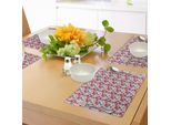 Tovagliette Abakuhaus Con Motivo Estivo A Tema Vendemmia, Con Fiori Di Papavero Rosso, Fiordalisi E Coccinelle, Tovagliette Decorative In Tessuto Resistente Al Lavaggio Per La Sala Da Pranzo E La Cucina, Multicolore.