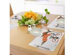 Abakuhaus Tovagliette Con Cavalli, Illustrazione Del Ciclista Horse Riding Una Bicicletta E Accessori Arancioni, Tiscjdeco In Tessuto Resistente Al Lavaggio Per La Sala Da Pranzo E La Cucina, Arancione Nero Marrone