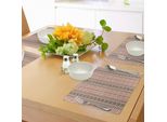 Abakuhaus Tovagliette Sudoccidentali, Bordi Verticali Tradizionali Ispirati All'arte Primitiva In Stile Ikat Antico, Tiscjdeco In Tessuto Resistente Al Colore Per La Sala Da Pranzo E La Cucina, Multicolore