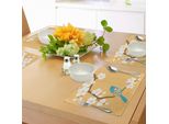 Tovagliette Abakuhaus Con Motivi Floreali E Uccelli, Passero Alato Appollaiato Su Fiori Di Ciliegio Bianchi, Natura Primaverile, Decorazione Da Tavola In Tessuto Resistente Al Lavaggio Per Sala Da Pranzo E Cucina, Multicolore