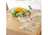 Tovagliette Abakuhaus Con Motivo Api, Piastrelle Con Motivi Floreali E Geometrici Su Sfondo Patchwork Con Api E Scarabocchi Di Mosche, Tessuto Lavabile E Resistente Allo Scolorimento Per Sala Da Pranzo E Cucina, Multicolore