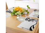 Tovagliette Abakuhaus Con Motivi Animali, Dettaglio Artistico Dello Schizzo Del Motivo Mimetico A Strisce Con Linee Curve E Occhi Di Zebra, Sottobicchieri In Tessuto Lavabile Decorazione Da Tavola Con Stampa, Bianco E Nero