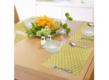 Tovagliette Abakuhaus Con Motivo Floreale, Motivo Retrò Primaverile Con Foglie E Petali A Contrasto, Decorazione Da Tavola In Tessuto Resistente Allo Scolorimento Per La Sala Da Pranzo E La Cucina, Grigio Antracite, Giallo E Bianco