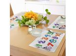 Tovagliette Abakuhaus, Simboli Matematici Come Divertenti Mostri Giraffa Serpente Infantile Bambini Sala Giochi Cartone Animato, Tiscjdeco In Tessuto Resistente Al Colore Per La Sala Da Pranzo E La Cucina, Multicolore
