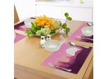 Abakuhaus Tovagliette Paesaggio, Stile Caricaturale, Deserto Con Dune Montuose E Sagome Di Cactus, Tramonto In Arizona, Tiscjdeco In Tessuto Resistente Ai Colori Per La Sala Da Pranzo E La Cucina, Multicolore