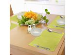 Abakuhaus Tovagliette Geometriche, Motivi Floreali Astratti Con Stampa Monocromatica Disegnata A Mano, Decorazioni Da Tavola In Tessuto Resistente Allo Scolorimento Per La Sala Da Pranzo E La Cucina, Giallo, Verde E Bianco