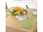 Abakuhaus Tovagliette Color Terra, Piastrelle Curve Con Stampa Floreale Astratta Artistica Nei Toni Del Verde, Sottobicchieri In Tessuto Lavabile Decorazioni Per La Tavola Con Stampa, Giallo Verde Bianco