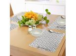 Abakuhaus Tovagliette Color Terra, Tema Natalizio Invernale Con Pino, Pigne E Fiocchi Di Neve, Decorazioni Per La Tavola In Tessuto Resistente Al Lavaggio Per La Sala Da Pranzo E La Cucina, Grigio Antracite, Bianco, Beige