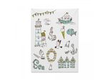 Arazzo Abakuhaus Kids, Faro Ancora Gabbiano In Morbido Tessuto Microfibra Colori Chiari Che Non Sbiadiscono Lavabile, 110 X 150 Cm, Verde Chiaro Giallo