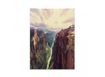 Arazzo Americano Abakuhaus, Grand Canyon In Morbido Tessuto Microfibra Colori Chiari Che Non Sbiadiscono Lavabile, 110 X 150 Cm, Multicolore