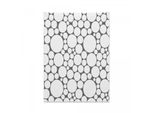 Abakuhaus Arazzo Geometrico, Cerchio Grigio E Bianco In Morbido Tessuto Microfibra, Colori Chiari Che Non Sbiadiscono, Lavabile, 110 X 150 Cm, Grigio Scuro E Bianco