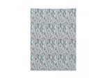 Abakuhaus Arazzo Geometrico, Moderno Labirinto Circolare In Morbido Tessuto Microfibra Colori Chiari Che Non Sbiadiscono Lavabile, 110 X 150 Cm, Grigio Antracite Azzurro