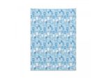 Abakuhaus Arazzo Geometrico, Quadrati Astratti In Morbido Tessuto Microfibra Colori Chiari Che Non Sbiadiscono Lavabile, 110 X 150 Cm, Azzurro E Bianco