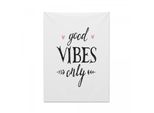 Abakuhaus Good Vibes Arazzo, Cuori Disegnati A Mano In Morbido Tessuto Microfibra Colori Chiari Che Non Sbiadiscono Lavabile, 110 X 150 Cm, Bianco Nero Rosa