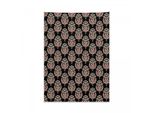 Arazzo Abakuhaus Damask, Sintesi Tradizionale In Morbido Tessuto Microfibra, Colori Chiari Che Non Sbiadiscono, Lavabile, 110 X 150 Cm, Nero Crema Rubino