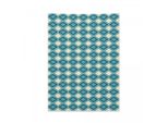 Abakuhaus Arazzo Geometrico, Rettangoli Retrò In Morbido Tessuto Microfibra, Colori Chiari Che Non Sbiadiscono, Lavabile, 110 X 150 Cm, Crema E Blu