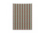 Abakuhaus Arazzo Geometrico, Quadrati Astratti In Morbido Tessuto Microfibra Colori Chiari Che Non Sbiadiscono Lavabile, 110 X 150 Cm, Verde Mandorla E Rosso