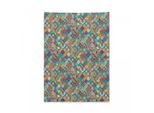 Tappeto Marocchino Abakuhaus, Motivi Etnici Orientali In Morbido Tessuto Microfibra, Colori Chiari Che Non Sbiadiscono, Lavabile, 110 X 150 Cm, Multicolore
