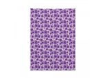 Abakuhaus Arazzo Geometrico, Quadrati Viola Stile Retrò In Morbido Tessuto Microfibra Colori Chiari Che Non Sbiadiscono Lavabile, 110 X 150 Cm, Viola Bianco Viola