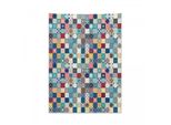 Tappeto Marocchino Abakuhaus, Motivo Patchwork Artistico In Morbido Tessuto Microfibra, Colori Vivaci Che Non Sbiadiscono, Lavabile, 110 X 150 Cm, Multicolore