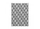 Arazzo Abakuhaus Quatrefoil, Margherite Monocromatiche In Morbido Tessuto Microfibra, Colori Chiari Che Non Sbiadiscono, Lavabile, 110 X 150 Cm, Bianco, Nero, Grigio