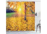 Abakuhaus Tenda Da Doccia Autunnale, Parco Naturale Serale, Acqua Opaca, Incl. 12 Anelli, Resistente A Batteri E Muffe, 175 X 200 Cm, Giallo Verde