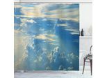 Abakuhaus Tenda Da Doccia Paesaggio, Alba Nebbiosa, Acqua Opaca, Incl. 12 Anelli, Resistente A Batteri E Muffe, 175 X 240 Cm, Color Crema