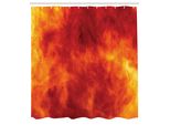 Abakuhaus Tenda Da Doccia Arancione, Stampa Grafica Con Tema Fuoco, Esplosione, Fiamme Ardenti, Calore, Bruciante, Tessuto, Set Decorativo Per Bagno Con Ganci, 175X220 Cm, Arancione Giallo